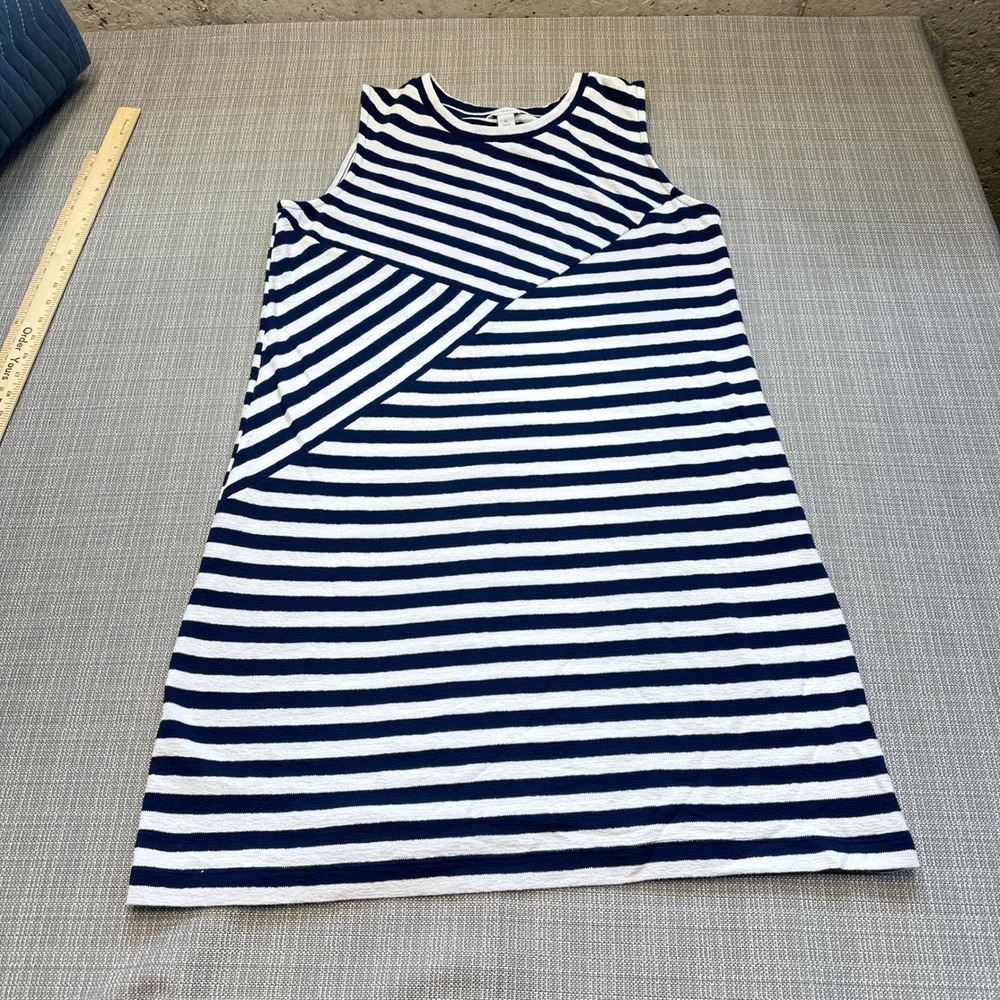 Nautical Striped Dress‎ 1x Sleeveless Terrycloth Cover Up Coastal Liz Claiborne
